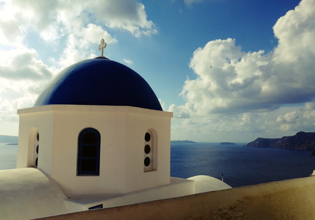 santorin dôme bleu