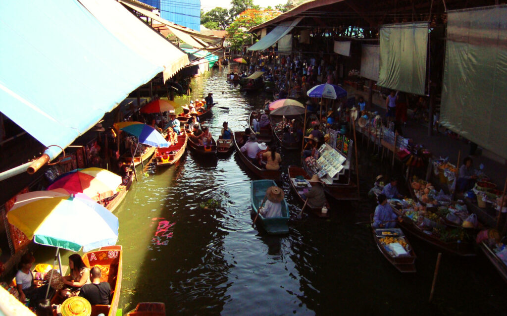 marché flottant thaïlandais