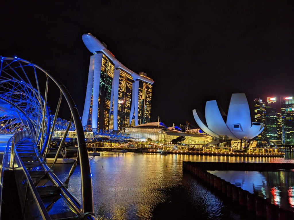helix bridge by night